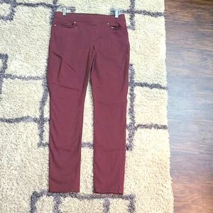Size 8 Burgundy Pull on Slimming Levis